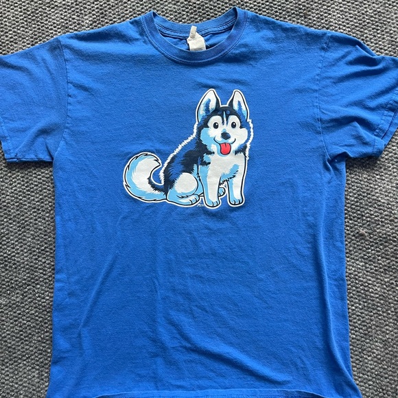 Medium Blue Gildan Husky Puppy T-shirt - Picture 2 of 3
